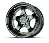 AH03 | Full Golss Black ( Gold Rivet) | 16x8 | 4x100/114.3 | +15mm | CB73.1