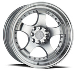 AH03 | Silver Machined Face And Lip | 16x8 | 4x100/114.3 | +15mm | CB73.1
