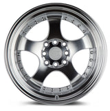 AH03 | Silver Machined Face And Lip | 16x8 | 4x100/114.3 | +15mm | CB73.1