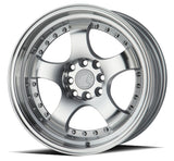 AH03 | Silver Machined Face And Lip | 16x8 | 4x100/114.3 | +15mm | CB73.1