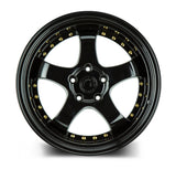 AH03 | Full Golss Black ( Gold Rivet) | 18x10.5 | 5x114.3 | +25mm | CB73.1