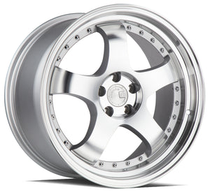 AH03 | Silver Machined Face And Lip | 18x9.5 | 5x100 | +35mm | CB73.1