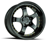 AH03 | Full Golss Black ( Gold Rivet) | 19x11 | 5x114.3 | +22mm | CB73.1