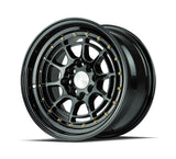 AH04 | Full Gloss Black ( Gold Rivet) | 15x8 | 4x100/114.3 | +20mm | CB73.1