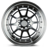 AH04 | Silver Machined Face And Lip | 16x8 | 4x100/114.3 | +15mm | CB73.1