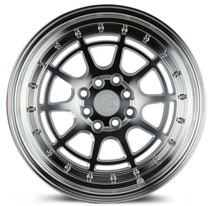 AH04 | Silver Machined Face And Lip | 16x8 | 4x100/114.3 | +15mm | CB73.1