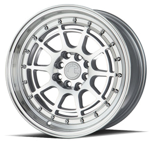 AH04 | Silver Machined Face And Lip | 16x8 | 4x100/114.3 | +15mm | CB73.1