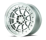 AH04 | Silver Machined Face And Lip | 17x9 | 5x100/114.3 | +25mm | CB73.1