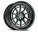 AH04 | Full Gloss Black ( Gold Rivet) | 17x9 | 4x100/114.3 | +25mm | CB73.1