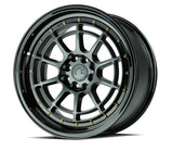 AH04 | Full Gloss Black ( Gold Rivet) | 17x9 | 4x100/114.3 | +25mm | CB73.1