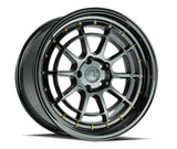 AH04 | Full Gloss Black ( Gold Rivet) | 18x9.5 | 5x114.3 | +30mm | CB73.1