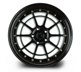 AH04 | Full Gloss Black ( Gold Rivet) | 18x9.5 | 5x114.3 | +30mm | CB73.1
