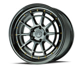 AH04 | Full Gloss Black ( Gold Rivet) | 18x9.5 | 5x114.3 | +30mm | CB73.1
