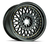 AH05 | Full Gloss Black ( Gold Rivet) | 17x9 | 5x100/114.3 | +25mm | CB73.1