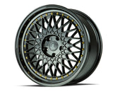 AH05 | Full Gloss Black ( Gold Rivet) | 18x8.5 | 5x114.3 | +35mm | CB73.1