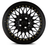 AH05 | Full Gloss Black ( Gold Rivet) | 18x9.5 | 5x114.3 | +35mm | CB73.1
