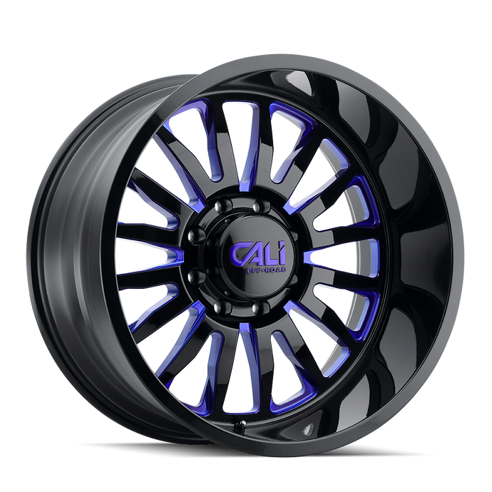 SUMMIT 9110 | GLOSS BLACK/BLUE MILLED SPOKES | 6x139.7 | 20X9 | 0mm