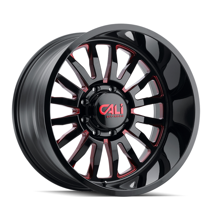 SUMMIT 9110 | GLOSS BLACK/RED MILLED SPOKES | 5x127 | 22X12 | -51mm