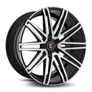 Curva | Gloss Black Machine Face | 22x9 | 5x120 | +28mm | CB72.56