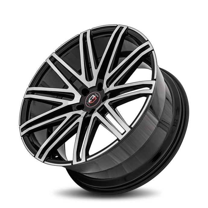 Curva | Gloss Black Machine Face | 22x9 | 5x120 | +28mm | CB72.56