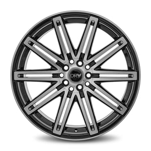 DRW | Gloss Black Machine Face | 17x7 | 5x100/114.3 | +40mm | CB73.1