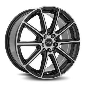 DRW | Gloss Black Machine Face | 18x8 | 5x100/114.3 | +40mm | CB73.1