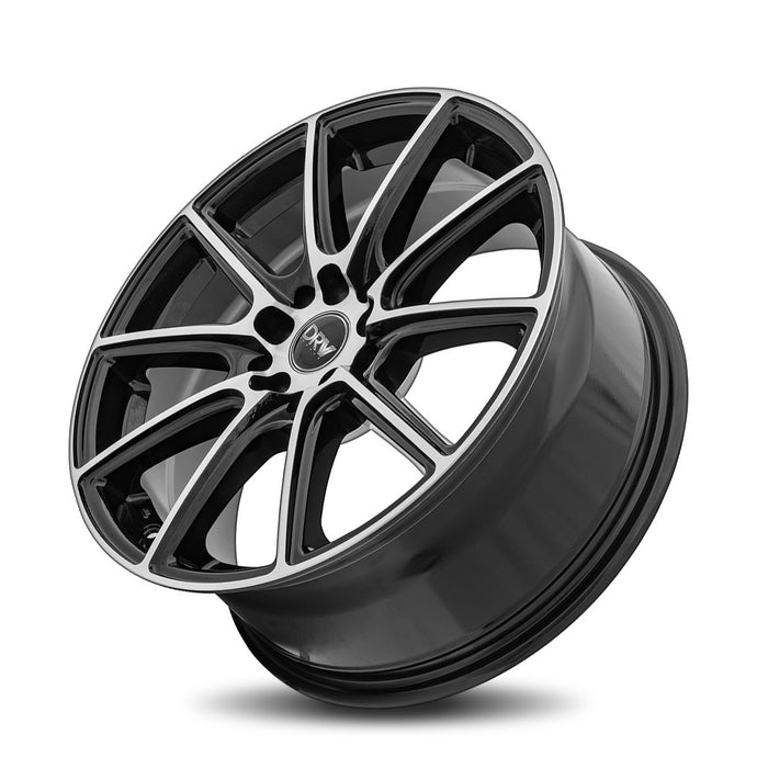 DRW | Gloss Black Machine Face | 18x8 | 5x100/114.3 | +40mm | CB73.1