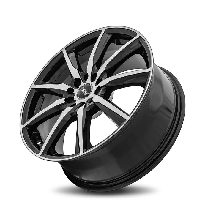 DRW | Gloss Black Machine Face | 18x7.5 | 5x100/114.3 | +40mm | CB73.1