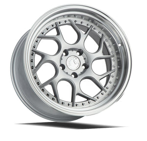 DS01 | Silver Machined Lip w/Chrome Rivets | 18x10.5 | 5x114.3 | +22mm | CB73.1