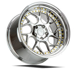 DS01 | Vacuum Chrome W/ Gold Rivets | 18x10.5 | 5x114.3 | +15mm | CB73.1