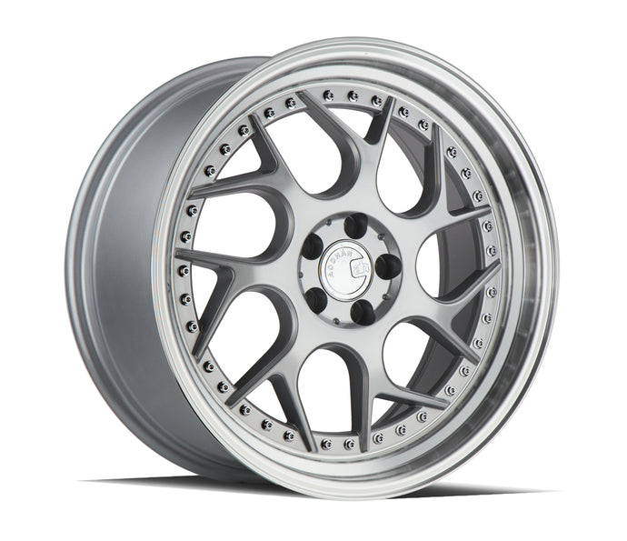 DS01 | Silver Machined Lip w/Chrome Rivets | 18x8.5 | 5x114.3 | +35mm | CB73.1