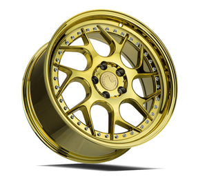 DS01 | Gold Vacuum W/ Chrome Rivets | 18x8.5 | 5x100 | +35mm | CB73.1