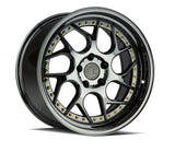 DS01 | Black Vacuum W/ Gold Rivets | 18x9.5 | 5x114.3 | +30mm | CB73.1