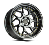DS01 | Black Vacuum W/ Gold Rivets | 18x9.5 | 5x114.3 | +30mm | CB73.1