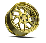 DS01 | Gold Vacuum W/ Chrome Rivets | 19x9.5 | 5x114.3 | +22mm | CB73.1