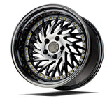 DS03 | Black Vacuum w/ Gold Rivets | 18x10.5 (Driver Side) | 5x114.3 | +22mm | CB73.1