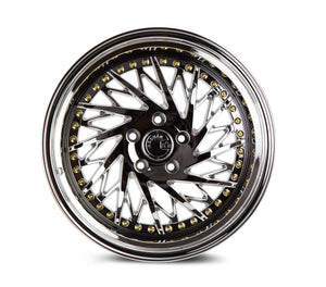 DS03 | Vacuum Chrome w/Gold Rivets | 18x10.5 (Passenger Side) | 5x114.3 | +15mm | CB73.1