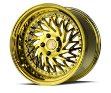 DS03 | Gold Vacuum w/ Chrome Rivets | 18x10.5 (Passenger Side) | 5x114.3 | +22mm | CB73.1