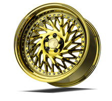DS03 | Gold Vacuum w/ Chrome Rivets | 18x10.5 (Passenger Side) | 5x114.3 | +22mm | CB73.1