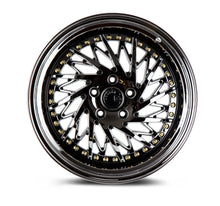 DS03 | Black Vacuum w/ Gold Rivets | 18x9.5 (Passenger Side) | 5x114.3 | +15mm | CB73.1