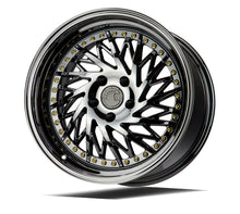 DS03 | Black Vacuum w/ Gold Rivets | 18x9.5 (Passenger Side) | 5x114.3 | +22mm | CB73.1