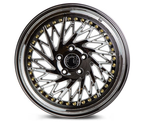 DS03 | Vacuum Chrome w/Gold Rivets | 18x9.5 (Driver Side) | 5x100 | +35mm | CB73.1