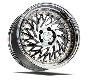 DS03 | Vacuum Chrome w/Gold Rivets | 18x9.5 (Driver Side) | 5x100 | +35mm | CB73.1