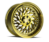 DS03 | Gold Vacuum w/ Chrome Rivets | 18x9.5 (Driver Side) | 5x100 | +35mm | CB73.1