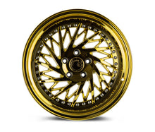 DS03 | Gold Vacuum w/ Chrome Rivets | 18x9.5 (Driver Side) | 5x114.3 | +15mm | CB73.1