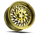 DS03 | Gold Vacuum w/ Chrome Rivets | 18x9.5 (Driver Side) | 5x100 | +35mm | CB73.1