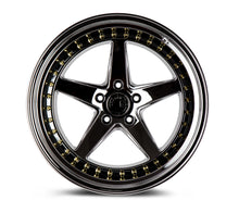 DS05 | Black Vacuum W /Gold Rivets | 19x11 | 5x114.3 | +15mm | CB73.1