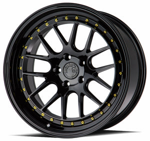 DS06 | Gloss Black W /Gold Rivets | 19x9.5 | 5x114.3 | +15mm | CB73.1