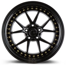 DS08 | Gloss Black W /Gold Rivets | 18x10.5 | 5x114.3 | +15mm | CB73.1