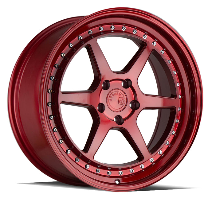 DS09 | Candy Red w/ (Chrome Rivets) | 18x8.5 | 5x114.3 | +35mm | CB73.1